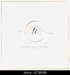 FE Initial Letter handwriting logo hand drawn template vector, logo for beauty, cosmetics, wedding, fashion and business Stock Vector