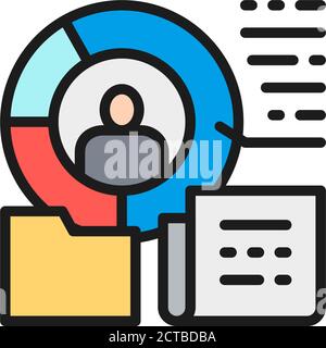 Rating of political candidate, social survey of voters flat color line icon. Stock Vector