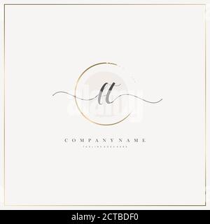 FT Initial Letter handwriting logo hand drawn template vector, logo for beauty, cosmetics, wedding, fashion and business Stock Vector