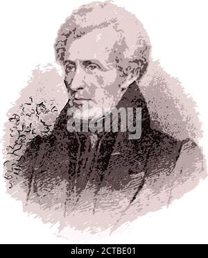 Vector portrait of president Andrew Jackson. Andrew Jackson (1767 – 1845) was an American soldier and statesman who served as the seventh president of Stock Vector
