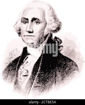 George Washington clipart, vintage illustration vector Stock Vector ...