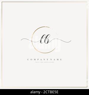 LB Initial Letter handwriting logo hand drawn template vector, logo for beauty, cosmetics, wedding, fashion and business Stock Vector