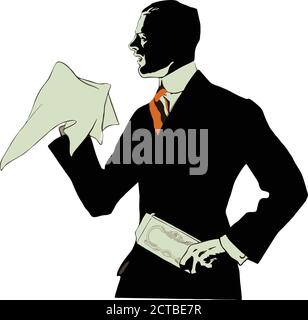 Vector of retro men's fashion. 1900s Stock Vector