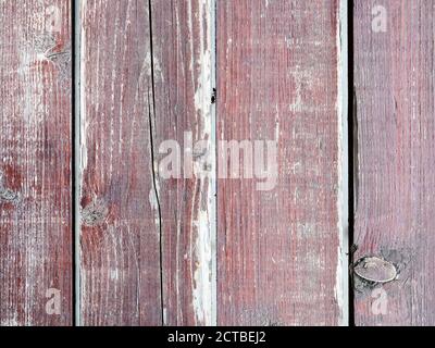 brown painted shabby wooden planks of outdoor pavement of pier Stock Photo