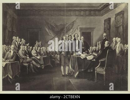 Signing of the Declaration of Independence., still image, Prints, 1777 - 1890, Trumbull, John (1756-1843 Stock Photo
