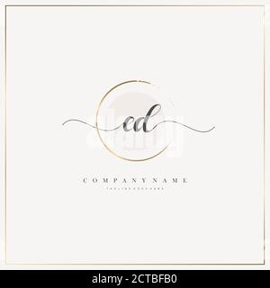 ED Initial Letter handwriting logo hand drawn template vector, logo for beauty, cosmetics, wedding, fashion and business Stock Vector
