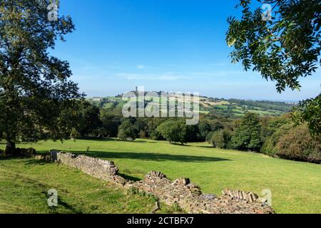 Castle Hill from near Farnley Tyas, Huddersfield, West Yorkshire, England, UK Stock Photo