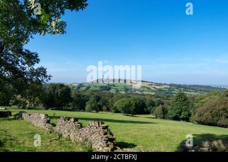 Castle Hill from near Farnley Tyas, Huddersfield, West Yorkshire, England, UK Stock Photo