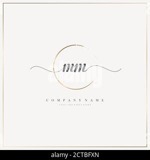 MM Initial Letter handwriting logo hand drawn template vector, logo for beauty, cosmetics, wedding, fashion and business Stock Vector