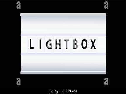 Light box realistic vector illustration isolated on black background. Advertising light box  for background. White lightbox with customizable design. Stock Vector