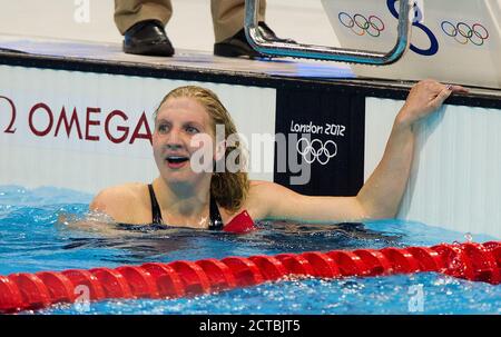 REBECCA ADLINGTON ON HER WAY TO THE BRONZE MEDAL IN THE 400m FREESTYLE FINAL LONDON 2012 OLYMPICS. PICTURE : MARK PAIN / ALAMY Stock Photo