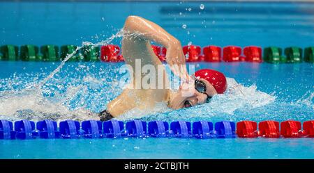 REBECCA ADLINGTON ON HER WAY TO THE BRONZE MEDAL IN THE 400m FREESTYLE FINAL LONDON 2012 OLYMPICS. PICTURE : MARK PAIN / ALAMY Stock Photo