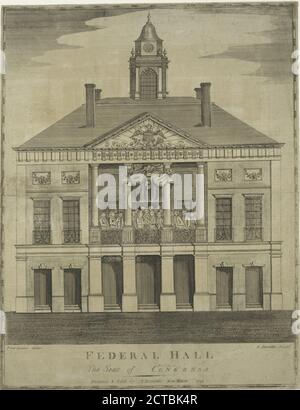 Federal Hall the seat of Congress., still image, Prints, 1790, Doolittle, Amos (1754-1832), Lacour, Peter (fl. 1785-1799 Stock Photo
