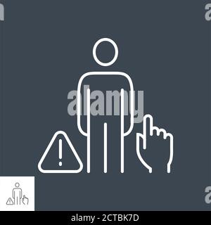 Don't touch people related vector thin line icon. Stock Vector