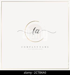 FA Initial Letter handwriting logo hand drawn template vector, logo for beauty, cosmetics, wedding, fashion and business Stock Vector