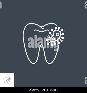 Dental Bacteria Line Icon Stock Vector