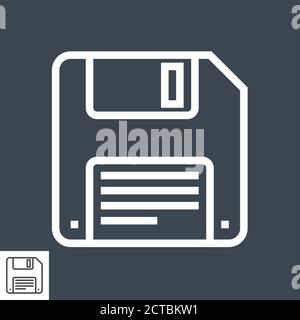 Floppy Disk Line Vector Icon Stock Vector