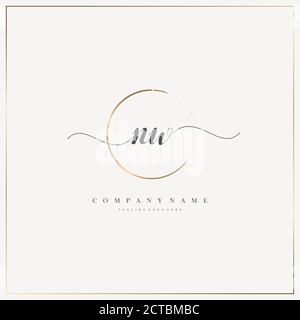 NW Initial Letter handwriting logo hand drawn template vector, logo for beauty, cosmetics, wedding, fashion and business Stock Vector