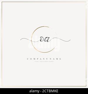 OA Initial Letter handwriting logo hand drawn template vector, logo for beauty, cosmetics, wedding, fashion and business Stock Vector