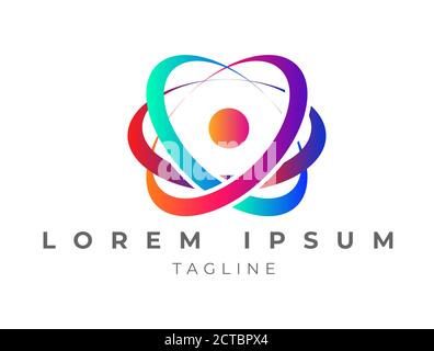 Dynamic Physics Logo Design with Circle in Center Stock Vector