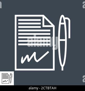 Contract document form. Sign contract. Vector illustration Stock Vector ...