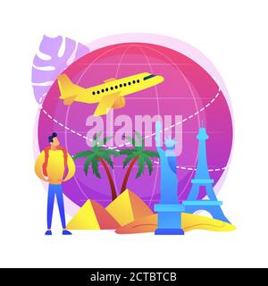 Traveling the world abstract concept vector illustration. Stock Vector