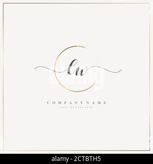 LW Initial Letter handwriting logo hand drawn template vector, logo for beauty, cosmetics, wedding, fashion and business Stock Vector