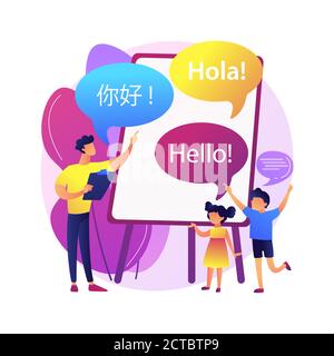 Language learning camp abstract concept vector illustration. Stock Vector