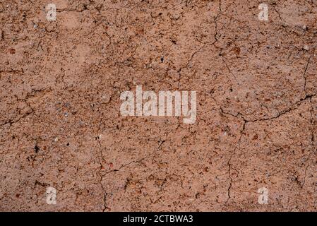 Cracked Mud Plaster Wall Stock Photo