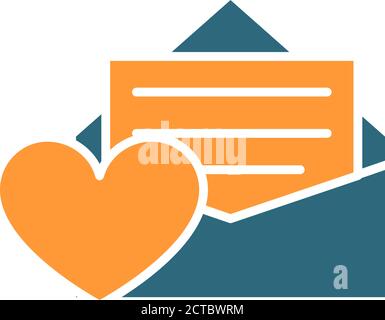 Feedback letter with heart colored icon. Customer satisfaction, user approvement, online message symbol Stock Vector