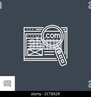 Domain Line Icon Stock Vector