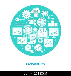 SEO marketing poster with place for text Stock Vector