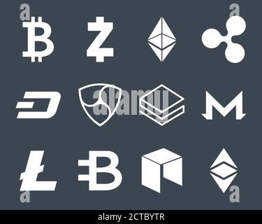 Cryptocurrency Logo Set. Stock Vector