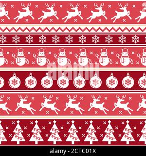Traditional Christmas red seamless pattern Stock Vector