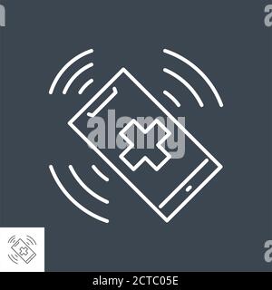 Call doctor related vector thin line icon. Stock Vector