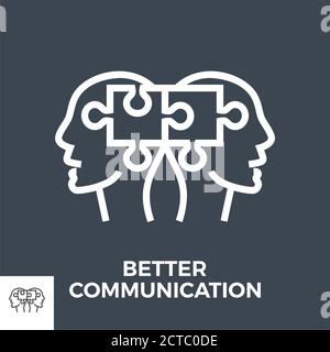 better communication line icon, outline symbol, vector illustration ...