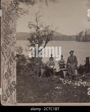 Off for Camp., Baldwin, G. W. (George W.), Guides & scouts, Adirondack guide-boats, New York (State Stock Photo