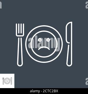 Loss of appetite related vector thin line icon Stock Vector