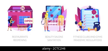 Pandemic business adaptation abstract concept vector illustrations. Stock Vector