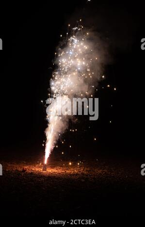 firework sparkle exposed texture on black background Stock Photo