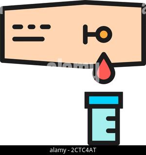 Blood donation, charity, donor service flat color line icon. Stock Vector
