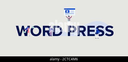 Word Press illustration. News and newspaper information magazine articles messages old typographic business. Stock Vector