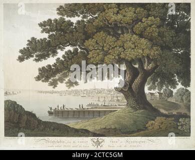 Philadelphia, from the great tree at Kensington, under which Penn made his great treaty with the Indians., still image, Prints, 1801, Beck, George (1748 or 50-1812 Stock Photo
