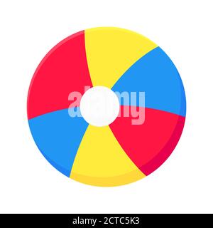 Bouncing beach ball flat style design vector illustration icon sign Stock Vector