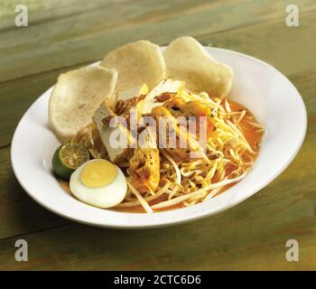 Mie Jawa or Mee Jawa, a traditional Indonesian-Javanese style noodle Stock Photo