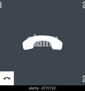 Handset related vector glyph icon. Stock Vector