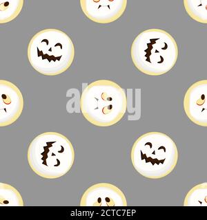 Wrapping paper design. Baking pattern seamless. Gray background. Halloween Stock Vector