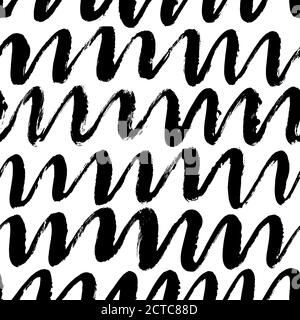 Scrawls hand drawn seamless vector pattern.  Stock Vector