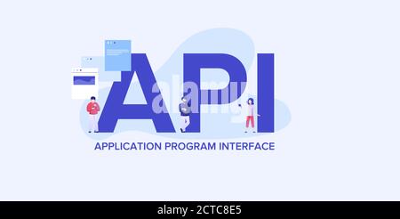API application programming interface . Providing convenient coding and development technologies and interaction web. Stock Vector