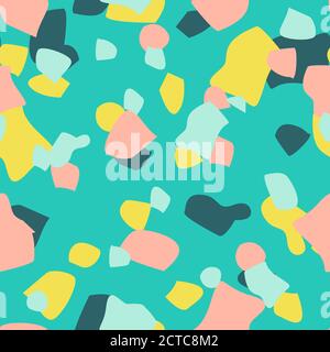Terrazzo seamless pattern. Abstract mosaic. Summer Stock Vector